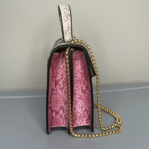 Three Tone Snake Pattern Purse (Blue, Pink, Beige) - Picture 3 of 6